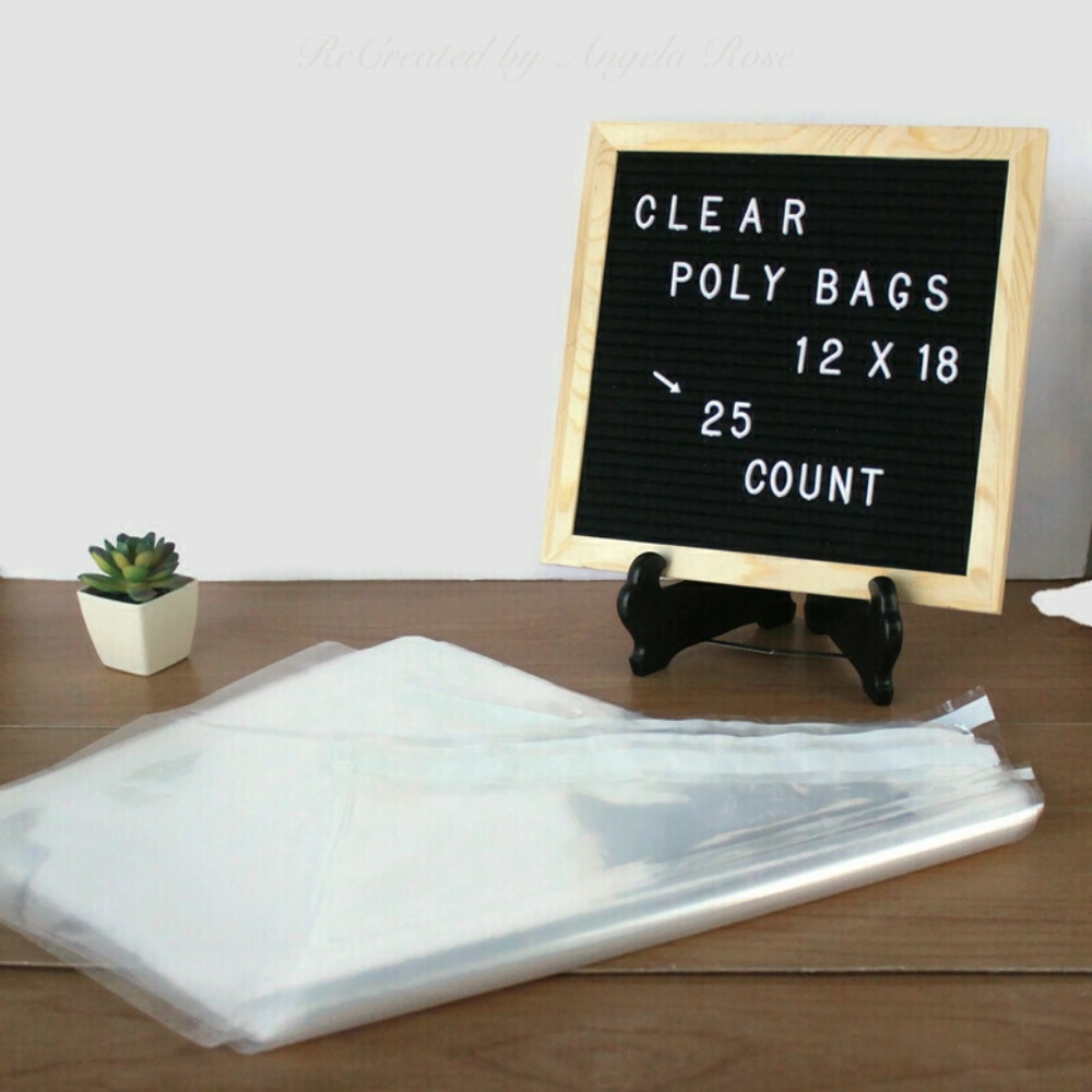 25 12 x 18 Poly Bags - Clear